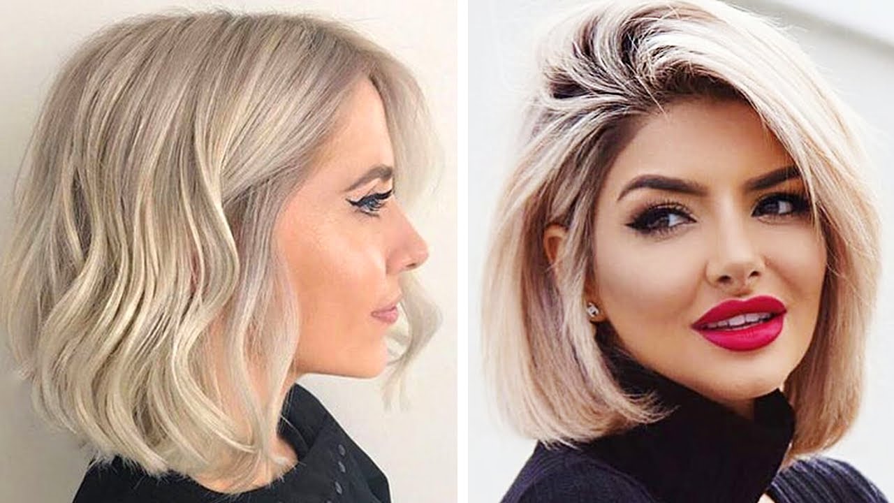 35 Sleek and Chic Bob Hairstyles : Icy Blonde Long Bob