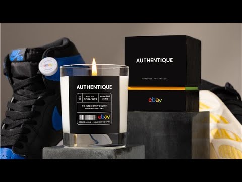 Authentique by eBay—A candle fragranced with the scent of new, authentic sneakers.