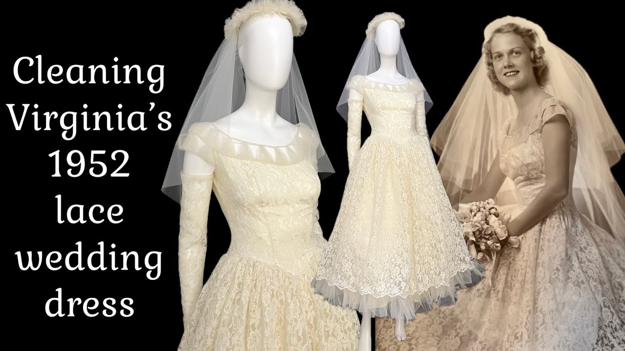 От чердака после распродажи имущества до ванной комнаты: кружевное свадебное платье 1952 года пол...