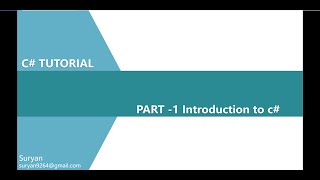 Part-1 Introduction to C# || Basic Program in C# || Structure of C# Program || Main Method