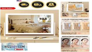 Vanity Mirror with Lights Dimmable Makeup Mirror Touch Screen 3 Colors White