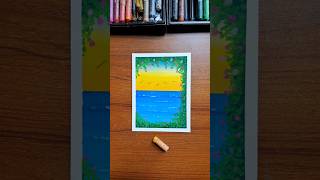 Easy Sunset Seascape Drawing with Oil Pastels | Step-by-Step Tutorial
