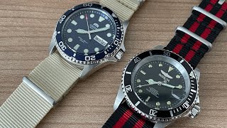 Blushark Nato Straps Fitted On The Orient Ray 2 Blue Faa02005D9 & Invicta  8926Ob Automatic Pro Diver - Youtube