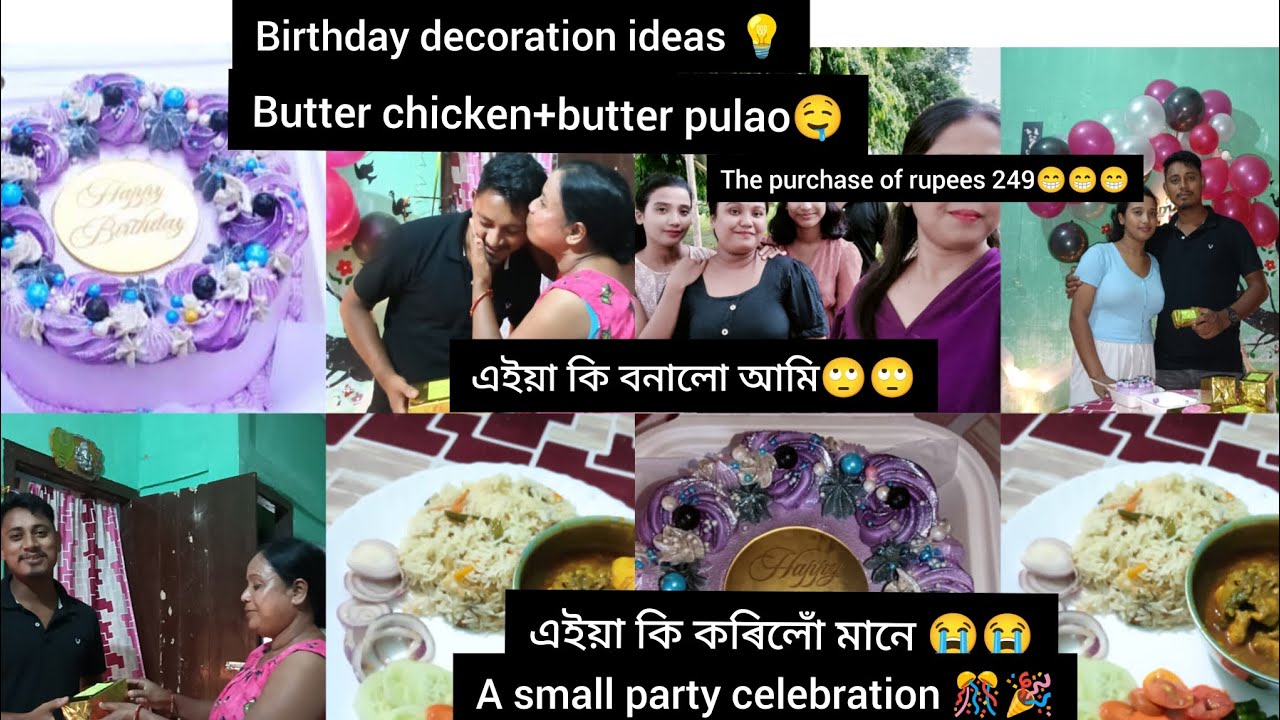 vlog : 4 A mini bday celebration 🎊🎉 bday decortion ideas 💡 Butter ...