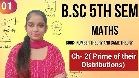 B.Sc 5th sem Maths || Ch- Prime of their Distribution) || By Jyoti Chaudhary ✍️✍️