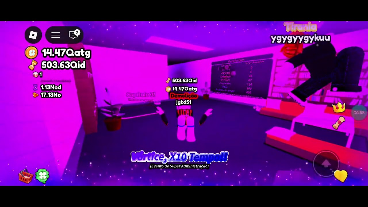 Jogando evento do perca de tempo no Roblox