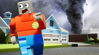 Can I Survive a LEGO TORNADO Tearing Apart My Mansion in Brick Rigs?!