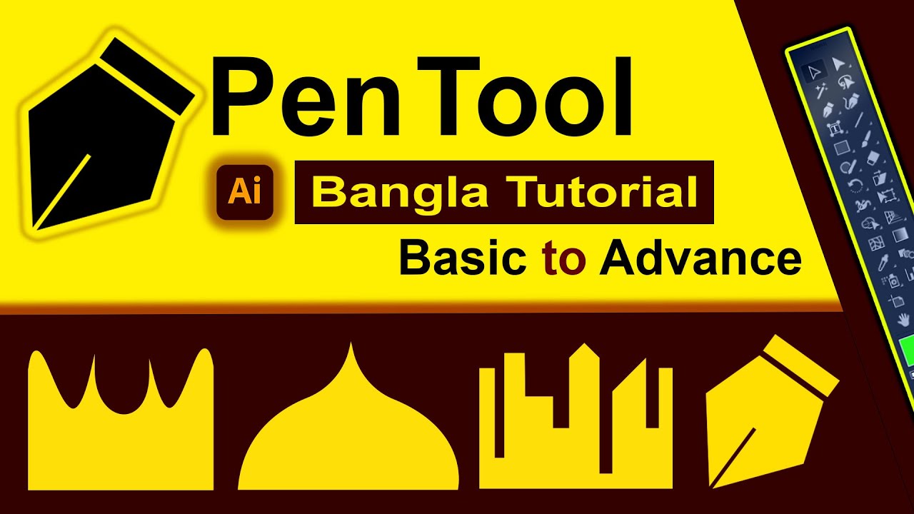 Adobe Illustrator Pen Tool Basic To Advance Bangla Tutorial 2024