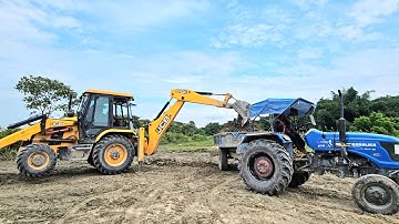 New jcb 3dx Ecco expect machine sonalikarx47 and mahindra yuvo 575 di loading mud ||