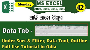 Aflevering 42 | Tabblad Excel-gegevens onder Sorteren en filteren, Gegevenshulpmiddelen en Overzi...