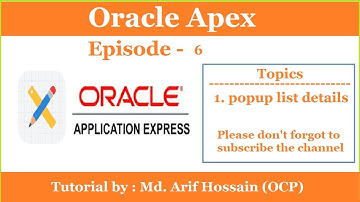 Oracle Apex Popup List details