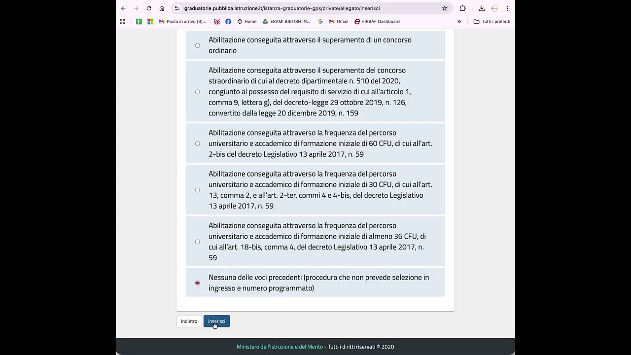Tutorial AGGIORNAMENTO GPS. Compiliamo la domanda su istanze online