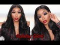 Holiday Smokey Eye Bold Red Lip Glam Ft Alipearl Amazon Pre-Plucked Body Wave Lace Front Wig