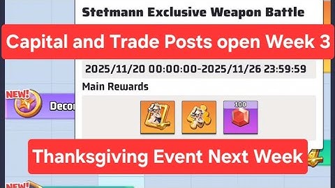 Stetman Exclusive Weapon, Thanksgiving and Capital Opens in Season 5 of Last War