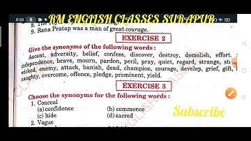 SYNONYMS EXERCISE 1, 2 and 3 master video from excellent book Class 12 solved by Ramesh Sir