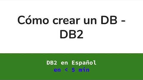 👨🏻‍💻 CREAR  Bases de Datos de  DB2 📊 📈