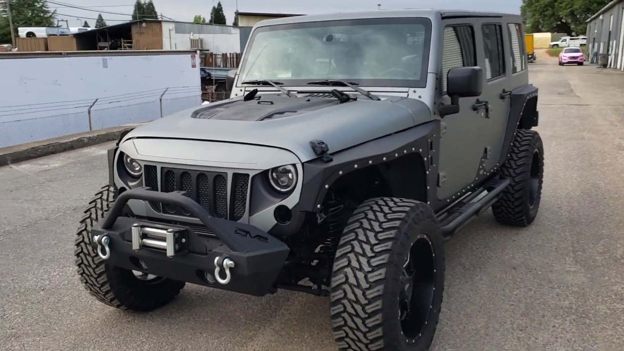 Jeep wrapped in Matte Gunmetal Metallic - YouTube