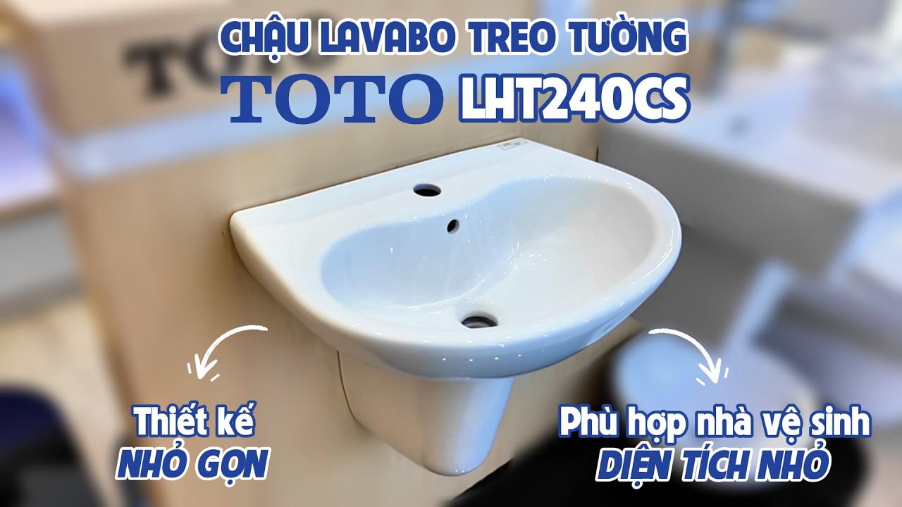 Chậu lavabo treo tường TOTO LHT240CS chân lửng