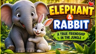 🐘🐰When two completely different friends share one big heart!❤️🌿#JungleAdventure#MoralStory#YTCartoon