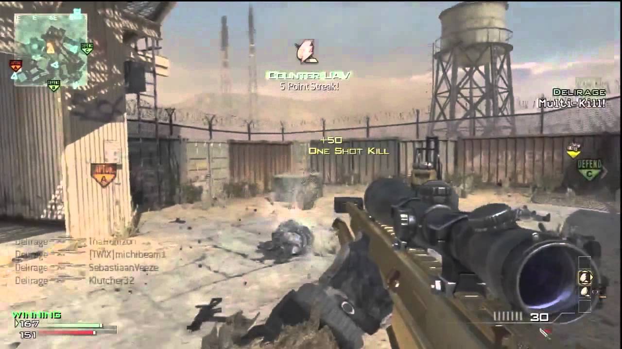 MW3 9 Man Kill Feed With Barret50cal.