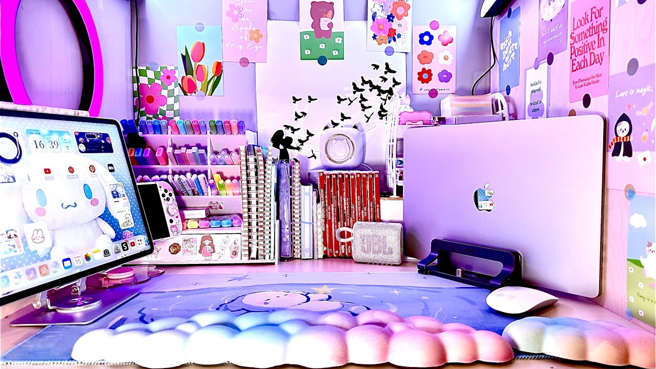 Organize my stationery with me 📚🖍️ aesthetic desk makeover 😍 Pinterest inspired 💻🛍️shopping pal