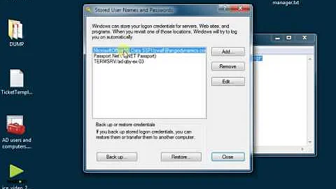 Windows 7 - view and remove stored credentials