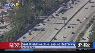 Small Brush Fires Break Out Off 134 Freeway In Eagle Rock