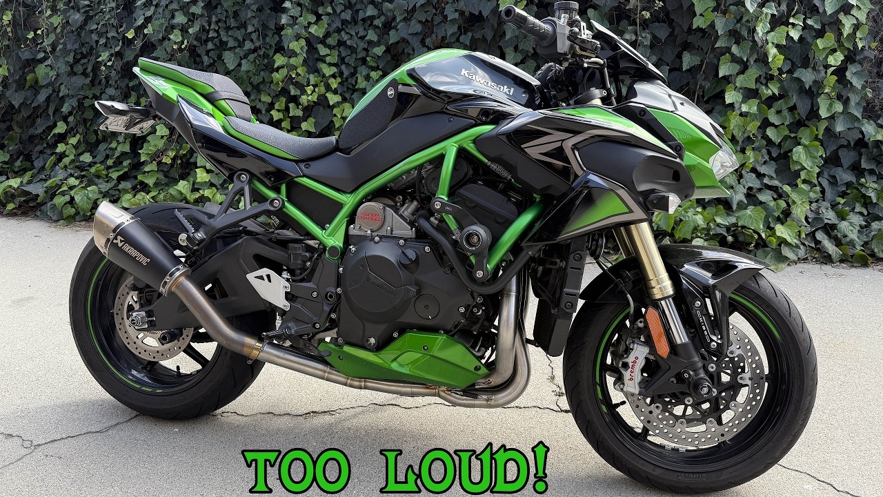 My Supercharged Kawasaki Z H2 With Akrapovic FULL Exhaust Is