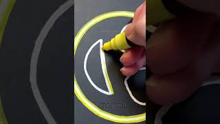 Drawing Emoji with Posca Markers! Neon Effect! (#shorts) screenshot 5