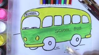 Coloring School Bus For Kids | Learning Coloring Pages for Children