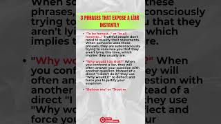 3 PHRASES That EXPOSE a Liar Instantly #psychology #psycholgyfacts