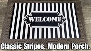 This Black and White Welcome Mat Is So SIMPLE & Chic