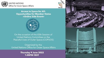 COPUOS Side Event 2022: Access to Space for All: Opportunities for Member States