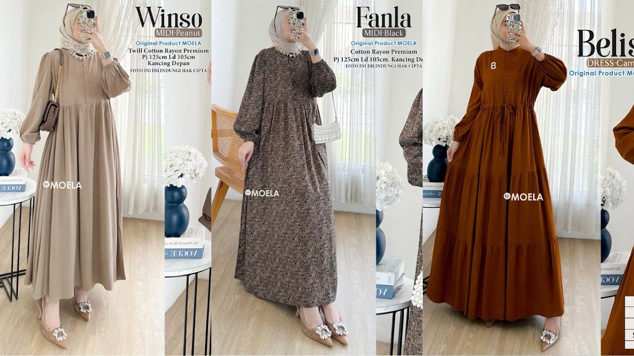 GAMIS DRESS MIDI SIMPLE DAN MODEL TERBARU 2024 2025 / Part 10 - YouTube