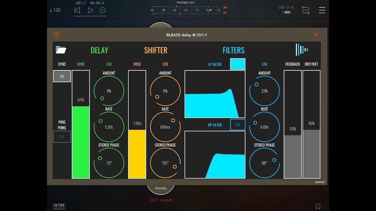 The AUv3 Show BLEASS Delay AUv3 IOS iPad Moog Model D app