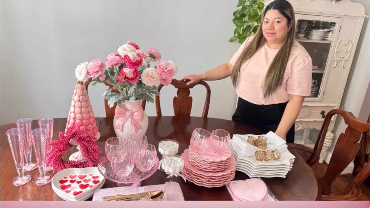 ASÍ ESTUVE DECORANDO 🌸🩷mi comedor para el 14 de febrero ￼