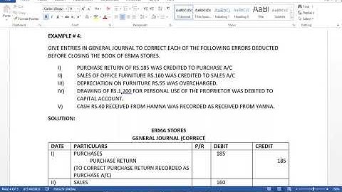 1st Year Accounting | CORRECTION OF ERRORS LECTURE 2