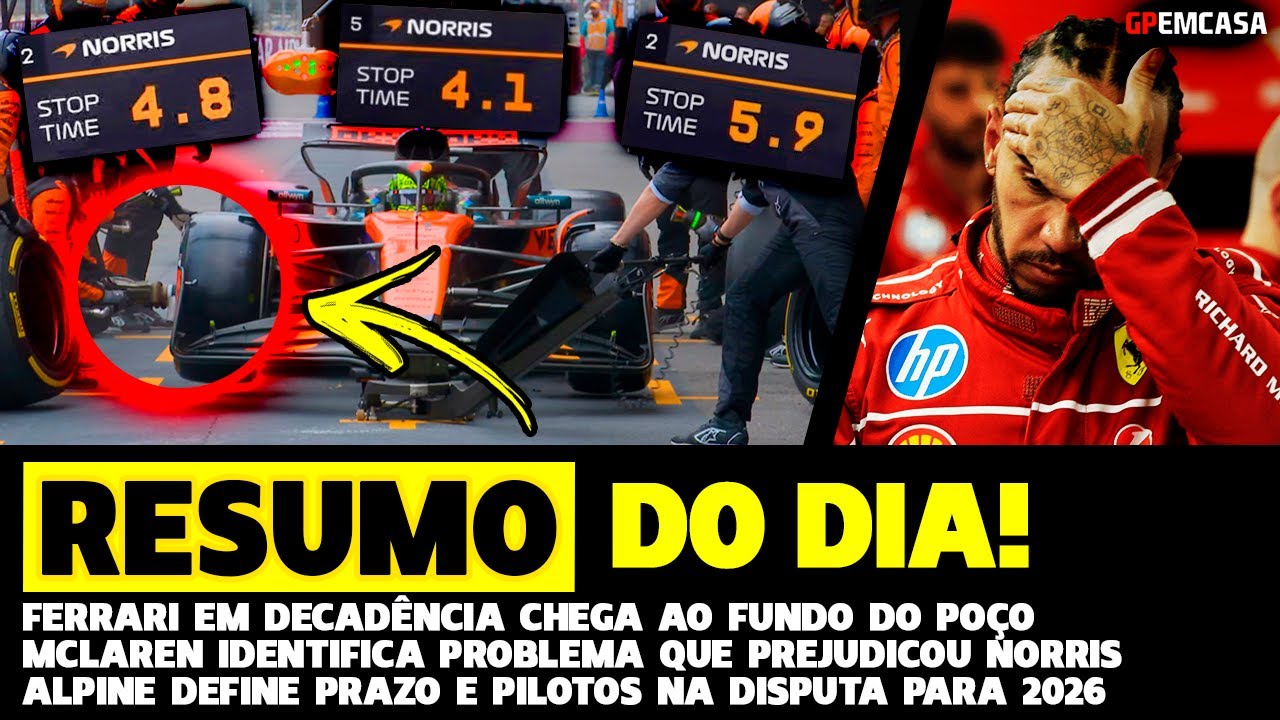⚠️Resumo Do Dia: Ferrari Sem Alma, Mclaren Com Problemas Nos Boxes E Alpine | Fórmula 1 | Gp Em Casa