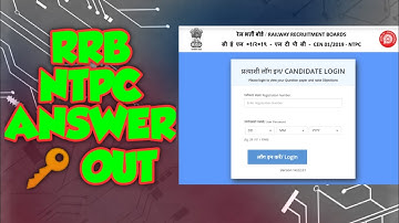 RRB NTPC ||ANSWER 🔑 OUT||