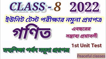 class 8 math 1st unit test question paper 2022 || class 8 math fast summative question paper