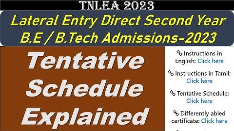 TNLEA 2023 || Tentative Schedule Explained in Detail || Info Camp
