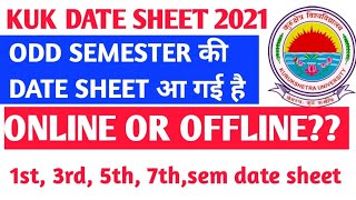 kuk date sheet 2021 | kuk odd semester exam 2021 | kuk university latest news | kuk result update