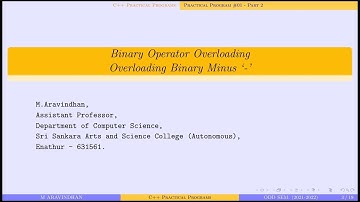 C++ : Overloading Binary Operator | Binary Minus 