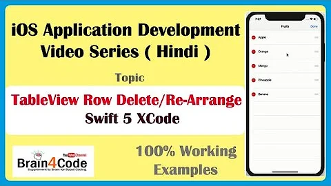 Delete and Rearrange Row in UITableView with Swift 5 XCode | Hindi | Easiest Method in UITableView