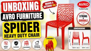Unboxing AVRO furniture Spider Heavy Duty, Durable, Stackable, Indoor & Outdoor Use