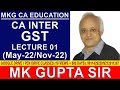 Gst lecture 1 by mk gupta sir