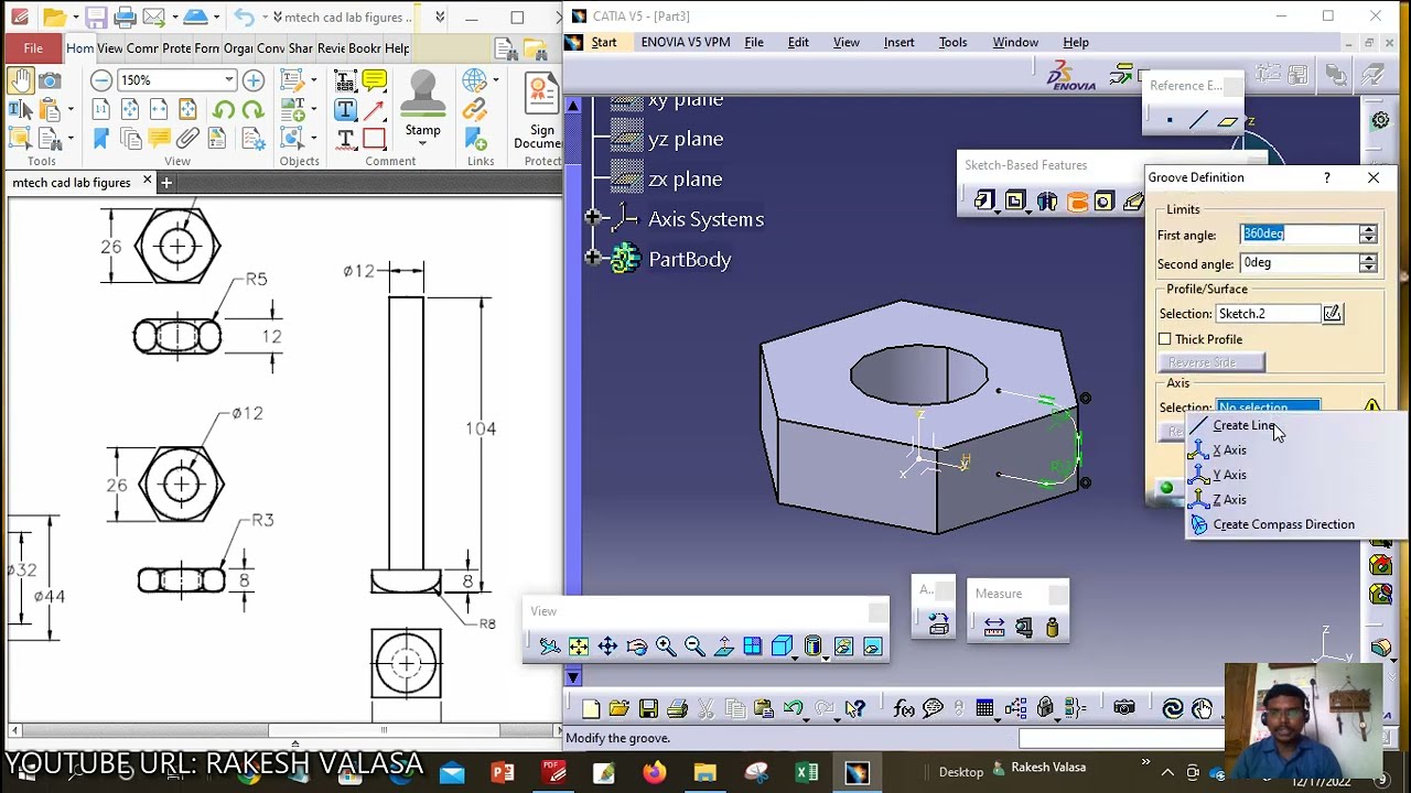 How to construct Plummer block BOLT and Hexagonal NUTS in CATIA