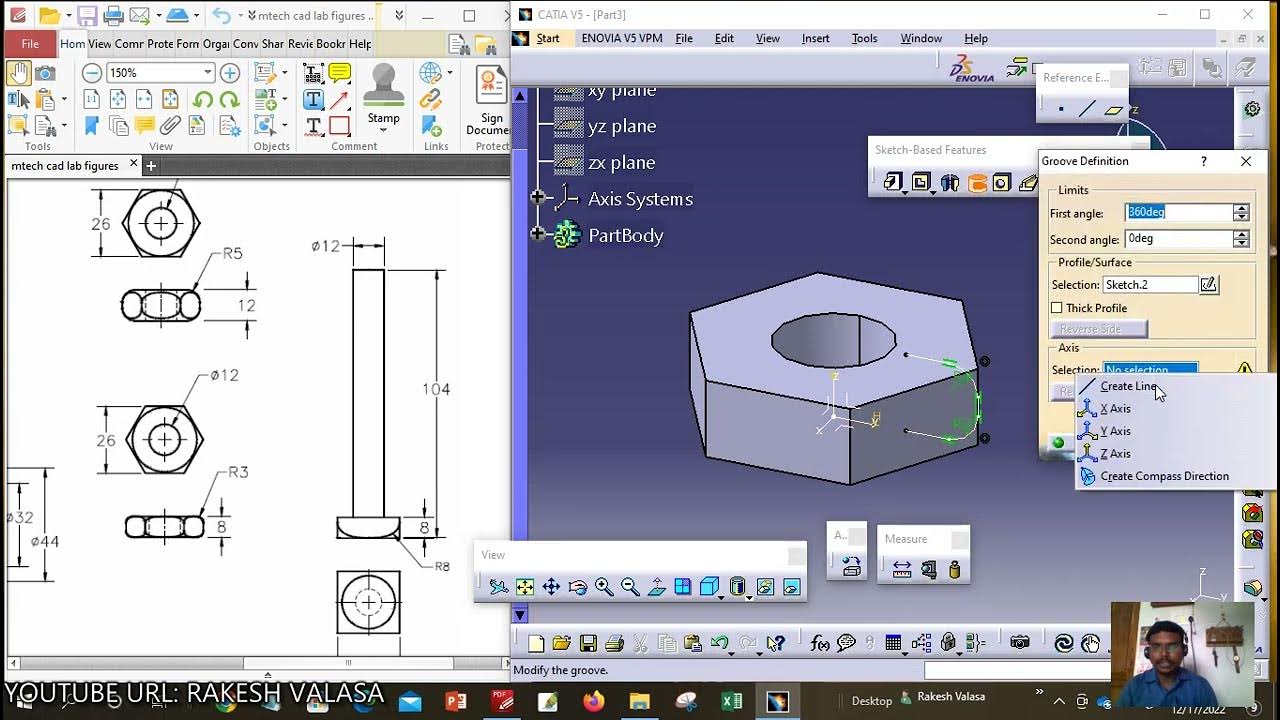 How to construct Plummer block BOLT and Hexagonal NUTS in CATIA YouTube