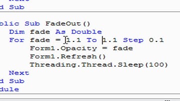 Visual Basic 2008 Express Edition -- Fade Effect --