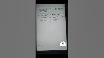 Trigonometric compound angles of (A+B)||#compound angles